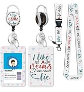 Phlebotomy Haematology Nurse Badge Reel Retractable with 360 Degrees Rotate Carabiner Clip Heavy ...
