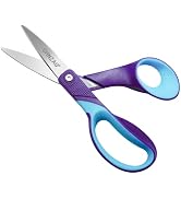 CHNZAO 7" Real Left Handed Scissors,Lefty Scissors Kids,Pointed Tip,Stainless Steel Blade,Soft Co...
