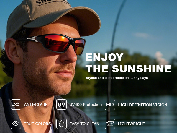 Polarized Sports Sunglasses For Men Cycling Driving Fishing UV400 Protection