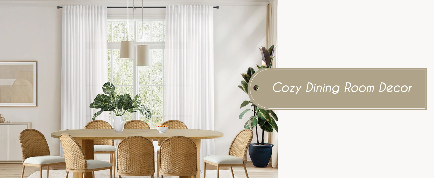 white dining room curtains