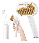 Pet Steam Brush for Dog & Cat - 3-in-1 Steam Grooming Brush for Shedding & Hair Removal - Self Cl...