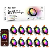 YGS-Tech Smart 2 Inch Recessed Lighting, WiFi LED Downlight 5W 120V, Compatible with Alexa and Go...