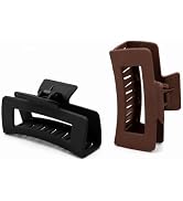 SLINKKO Hair Claw Clips for Women, Large 4 Inch, Black/Brown, 2 Pack | Strong Hold, Matte Finish,...