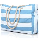 Beach Bags for Women, Large Waterproof Beach Tote Bag with Zipper Beach Bags Waterproof Sandproof...
