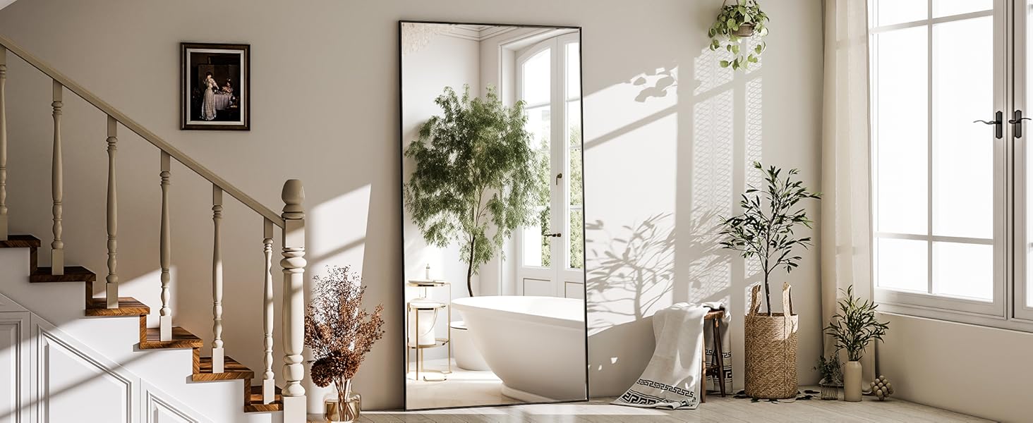 black floor mirror
