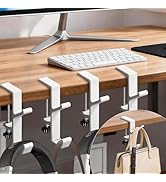 CaLeQi Desk Mount Bag Holder Hook Clamp,On Backpack Hanger Portable Desk Mount Headphones Holder ...