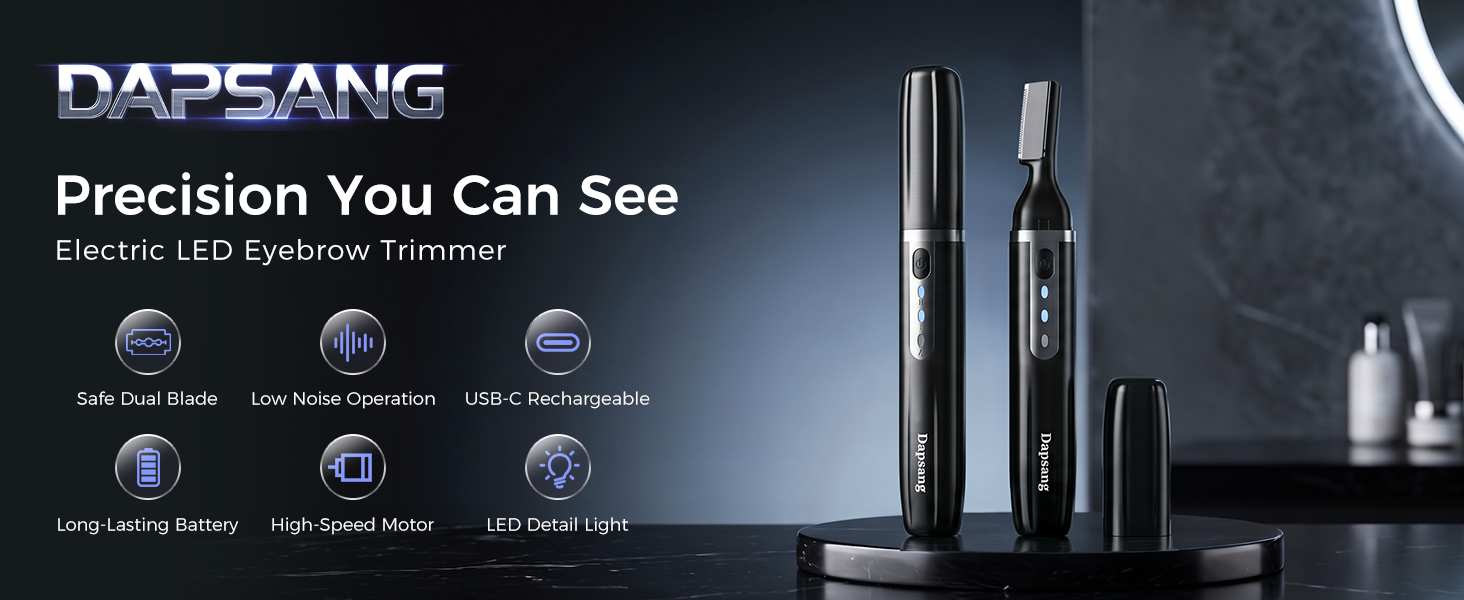 Precision You Can See Electric LED Eyebrow Trimmer