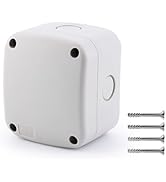 greencycle Waterproof Junction Box, IP66 Outdoor Electrical Enclosure, White ABS Project Box, 3.2...
