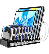 Haioulun 100W 10-Port Smart Charging Station | 5 USB-A & 5 USB-C Ports | Organized Design for Cel...