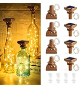 VOOKRY Solar Wine Bottle Lights, 8 Pack 20 LED Solar Powered Cork Lights Waterproof Outdoor Fairy...