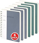 Spiral Notebook-5.75" x 8.125" College Ruled Journal with Inner Pockets and 160 Pages,PU Leather ...