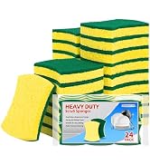 HOMERHYME Heavy Duty Scrub Sponge 24 Pack, Eco Cellulose Kitchen Dish Sponge Multipurpose Ergonom...