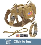 Forestpaw Tactical Dog Vest Harness and Easy Control Training Dog Collar with Bungee Dog Leash Se...