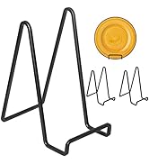 Decolore 4 Pack 6 Inch Black Metal Display Stands Square Plate Holder Display Stand Frame Stand f...