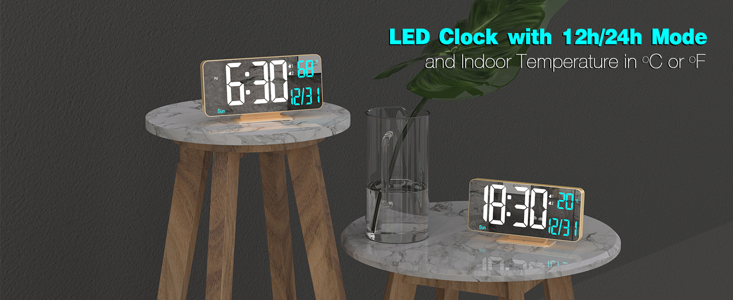 digital led clock with 12H / 24H Time