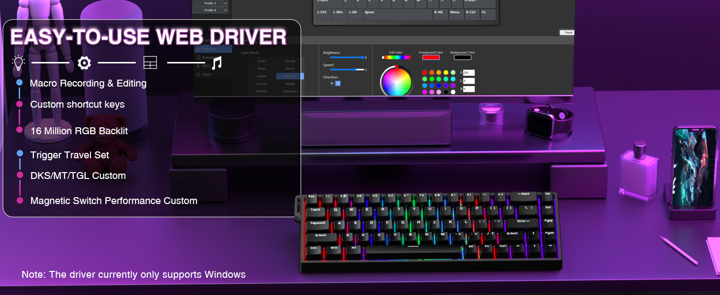 AULA WIN68 HE magnetic keyboard with web driver