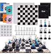 LET'S RESIN Chess Molds for Resin Casting, Upgraded Resin Chess Set Mold with 16 Piece 3D Full Si...