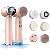 Facial Cleansing Brush, 6 in 1 Electric Face Scrubber with 6 Brush Heads and 3 Spin Speeds for De...