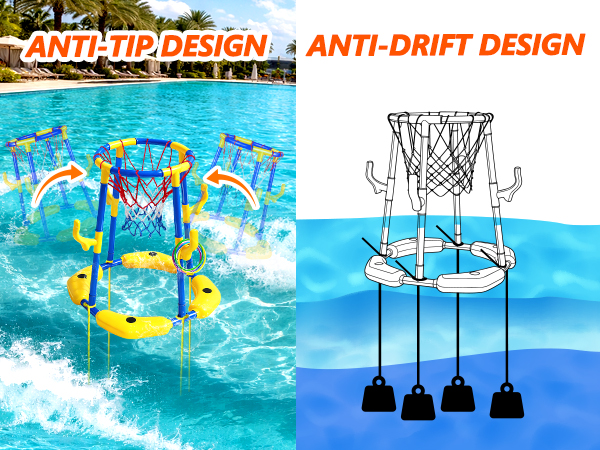 floating basketball hoop for pool