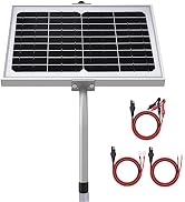 SUNER POWER 12V Waterproof Solar Battery Trickle Charger & Maintainer - 10 Watts Solar Panel Buil...