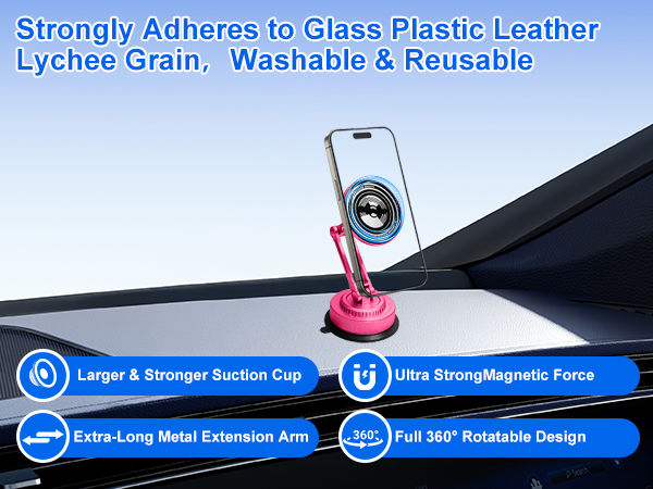Rose Red Magenta Pink holder, foldable extra-long arm, 360° rotatable, stylish for women