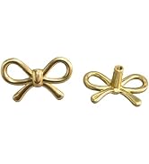 YEMCHI 2 Pack Solid Brass Bow Drawer Knobs, Gold Bow Knobs for Kitchen Cabinet Hardware, Vintage ...