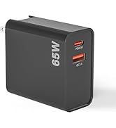 RORALMA 65W USB C Charger, 2 Ports Compact Foldable Wall Charger fit for MacBook Pro, Galaxy S23,...