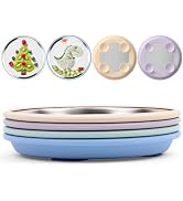 Bakpoco 8" Stainless Steel Baby Suction Plate, Toddler Plates with Removable Silicone Sleeves, No...