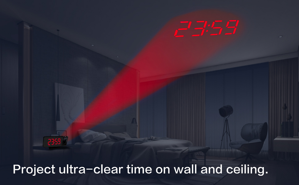Mightree Projection Alarm Clock for Bedroom