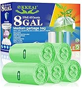 OKKEAI 30L Trash Bags 8 Gallon Medium Garbage Bags Thicker 0.98 MIL Trash Can Liners Bags Wasteba...