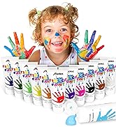 ABEIER Safe Finger Paints for Toddlers, Non Toxic Finger Painting Set Washable, Art Painting Supp...