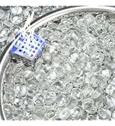 NUPICK 20LB Fire Pit Glass Rocks, 1/2 Inch Clear Glass Beads for Vases | Clear Fire Glass for Pro...
