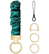 Hovmwey Stretchy Scrunchie Keychain Wristlet, Cute Key Chain Wrist Lanyard Strap for Women Men Ca...
