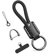 PJYTAC Leather Keychain for Car Keys, Key Chain with Anti-Lost D Key Ring, Car Key Accessories Gi...