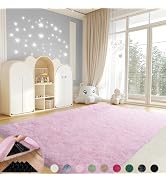 Mugorn Pink Rugs for Living Room, 4x6 Feet Large Fluffy Area Rugs for Bedroom, Soft Carpet Shag K...