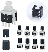 30Pcs Micro Latching Push Button Switch Plug-in Circuit Board 5.8 * 5.8mm 0.23inch DPDT 6Pin 2-Wa...