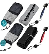 2-Pack Waffle Microfiber Golf Towel and Brush Tool Sets, Bagged Tri-Fold Golf Cleaning Towel with...