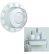 SlipX Solutions Clear Bottomless Bath Overflow Drain Cover and White Suction Shower Basket Caddy
