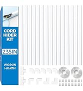 Yecaye 235in Wall Cord Hider for 2-3 Cords, On-Wall Cord Cover Channel, Long Cable Concealer, Cab...