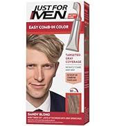 Just For Men Easy Comb-In Color Mens Hair Dye, Easy No Mix Application with Comb Applicator - San...