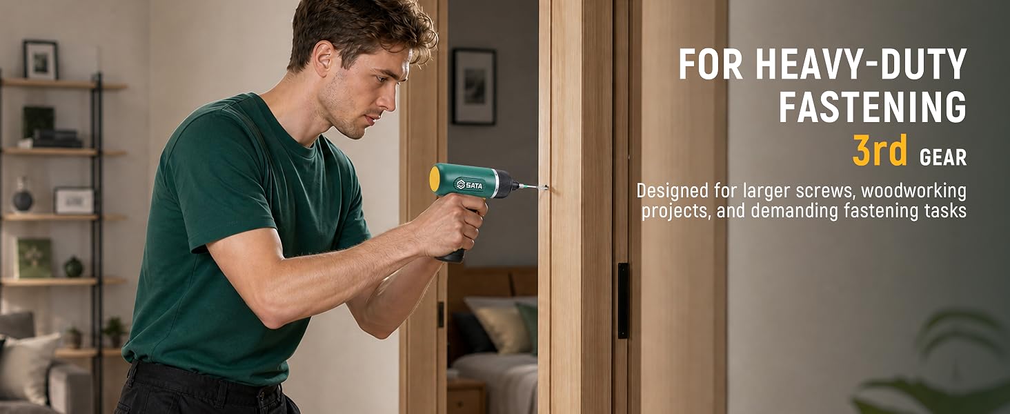 Cordless screwdriver for woodworking projects and heavy-duty fastening applications
