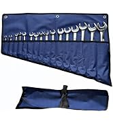 BLIRITEL 16 Pockets Wrench Roll Up Pouch, Wrench Roll Organizer and Tool Storage, Rolled Tool Pou...