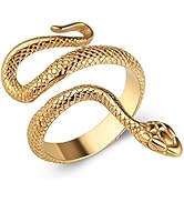 HZMAN Snake Ring Men Women Gothic Jewelry Retro Animal Fashion Personality Stainless Steel Ring