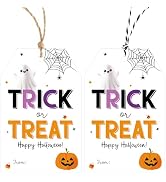 Alynta Halloween Tags with String - 50Pcs Happy Halloween Paper Gift Tags | Trick or Treat Tag Pu...