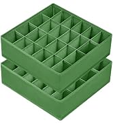 Joyoldelf Sock Drawer Organizer Divider 2 Packs Underwear Organizer, 24 Cell Closet Organizers an...