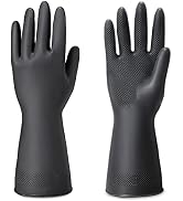 ThxToms Durable Chemical Resistant Latex Gloves, Cleaning Rubber Gloves for Protecting Your Hands...