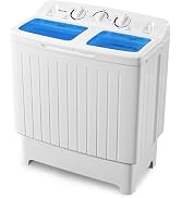 ARLIME Portable Washing Machine, 20lbs Mini Twin Tub Washing Machine w/Drain Pump, Semi Automatic...