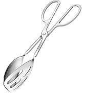 Wagensteiger 9.65" Stainless Steel Salad Tongs, Ergonomic Scissor-Tong Design, Dual Function Spoo...