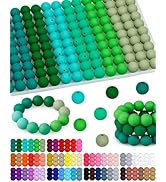 160PCS FIVEIZERO 15mm Silicone Beads for Keychain Making - Mixed Color Round Rubber Beads Bulk, D...