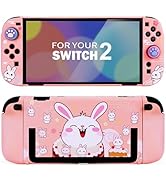 Tscope Cute Protective Case for Nintendo Switch 2 (2025), Pink Hard Shell Dockable Anti-Scratch S...